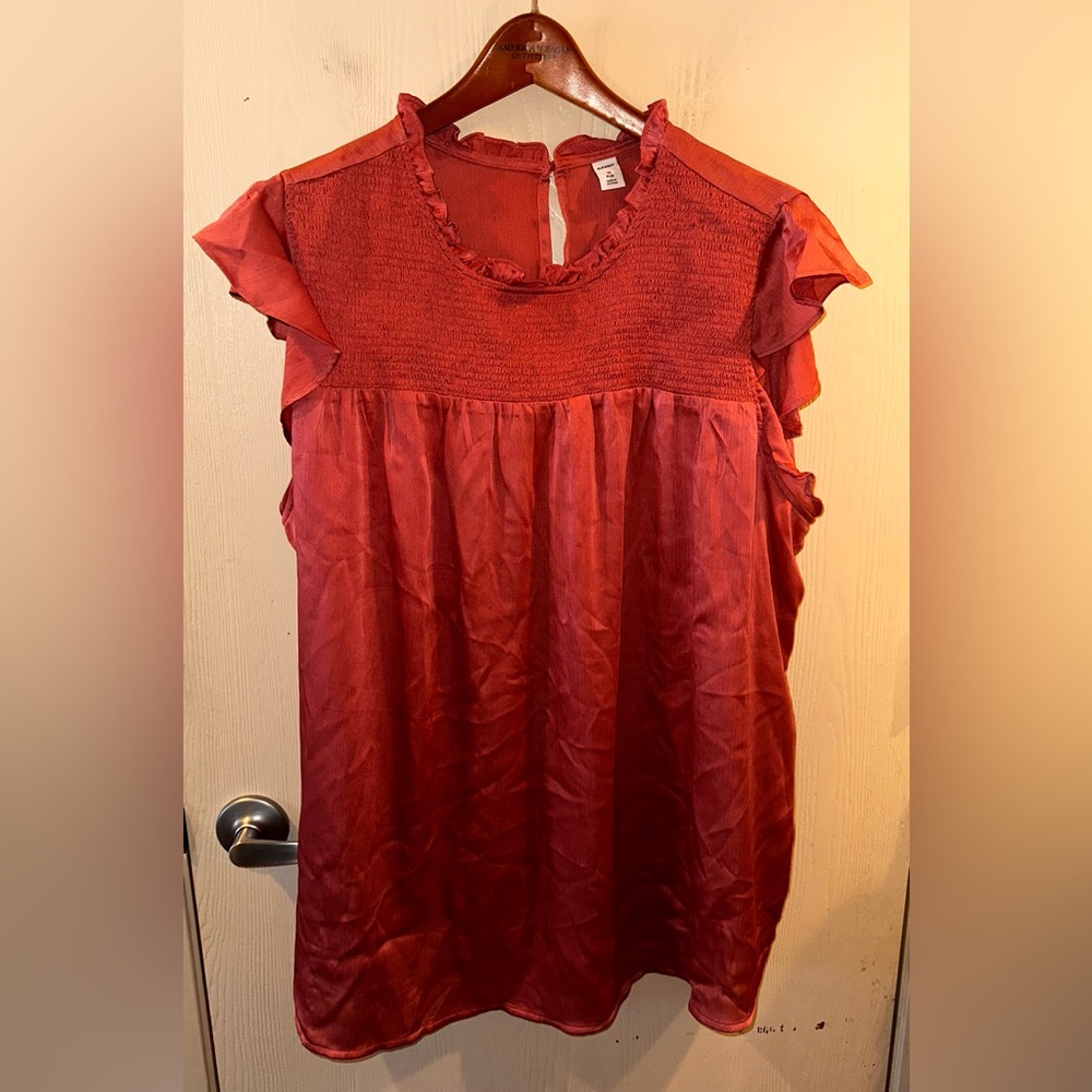 Old Navy Women's Red Ruffle Top